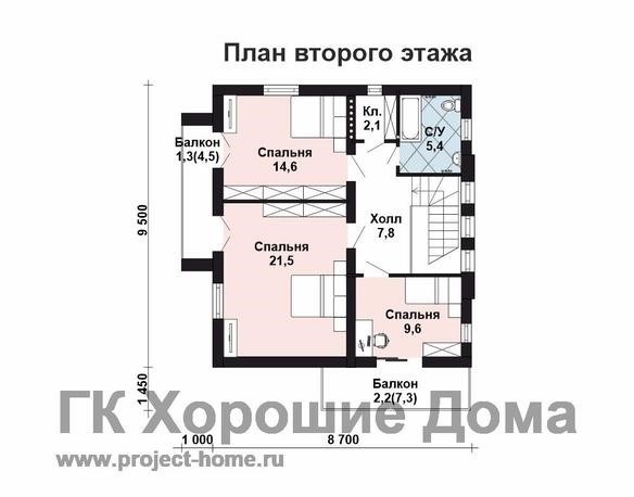 AS-2464-2 - стильный двухэтажный коттедж, выполненный из газобетона в современном хайтек стиле.