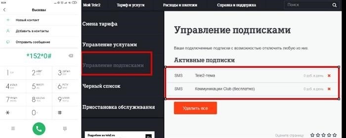 Какой порядок следует соблюдать при выключении платных услуг в сети Теле2?