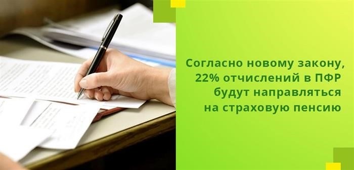 Начиная с 1 января 2019 года, вступил в силу новый закон, по которому полное количество взносов в размере 22% будет направляться на формирование страховой пенсии в Пенсионном фонде России.