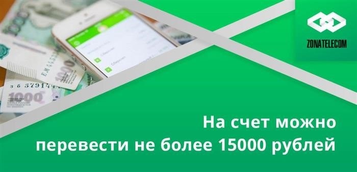 Минимальная сумма для осуществления денежного перевода составляет 500 рублей, в то время как максимальная сумма не может превышать 15000 рублей.